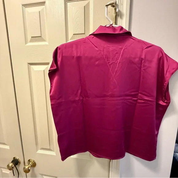 Rachel Zoe Multicolored Cap Sleeve Button Down Shirt - Picture 4 of 4